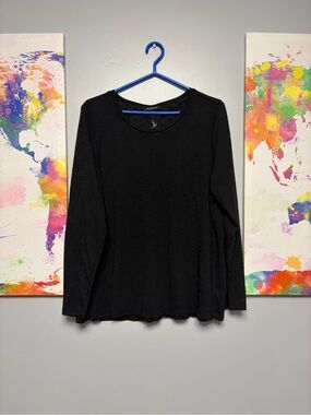 **3 for $15** Jessica Black Long Sleeve Scoop Neck Tee